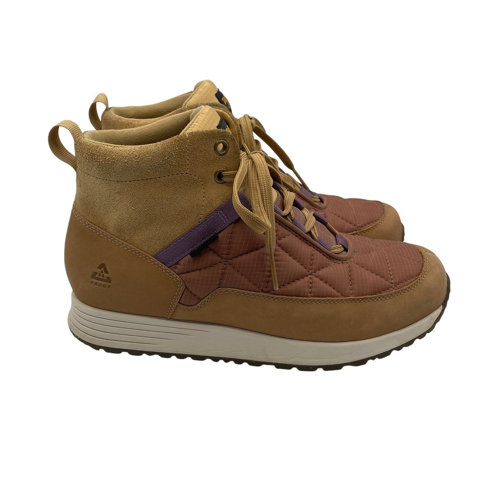 Teva‎ Reember Commute Waterproof Boots Brown Tan Quilted Suede 1134690 Womens 10